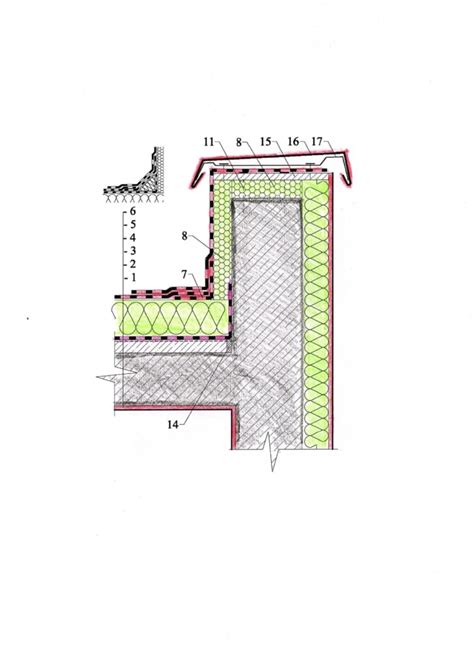 Detail oplechovania atiky s vyznačenými rozmermi