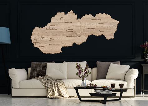 Mapa Slovenska s vyznačenými východoslovenskými krajmi