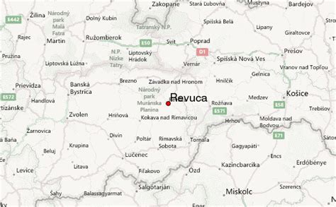 Mapa mesta Revúca s vyznačenými ulicami