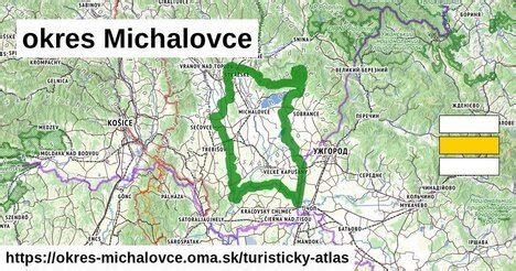 Mapa okresu Michalovce s vyznačenou obcou Poruba pod Vihorlatom