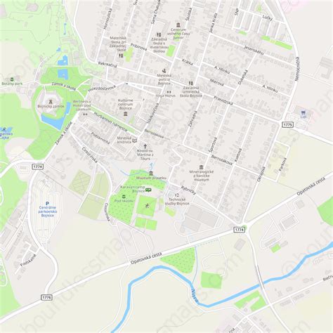 Map of Prievidza and surrounding areas
