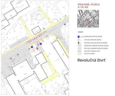 Mapa s vyznačenou polohou dopravného inšpektorátu v Nových Zámkoch