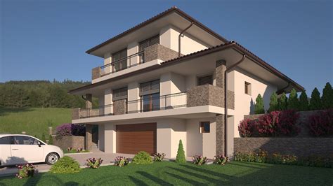 Vizualizácia typického rodinného domu v slovenskej dedine