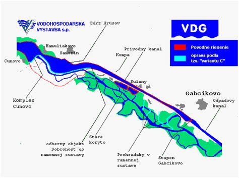 Mapa sústavy vodných diel Gabčíkovo