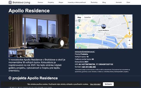 Mapa lokalizácie projektu Apollo Residence a Éclair v Bratislave