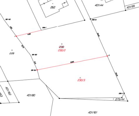 Diagram znázorňujúci rozdelenie pozemku na menšie časti