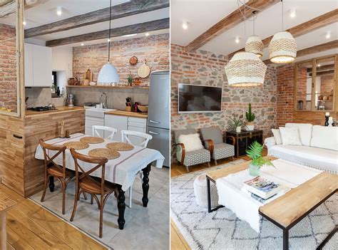 Interiér s dreveným nábytkom a ratanovými prvkami