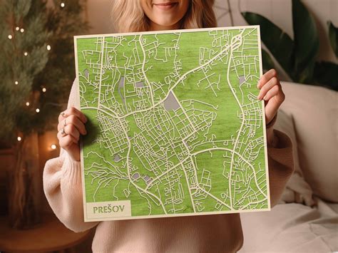 Mapa mesta Prešov s vyznačenými oblasťami obnovy zelene
