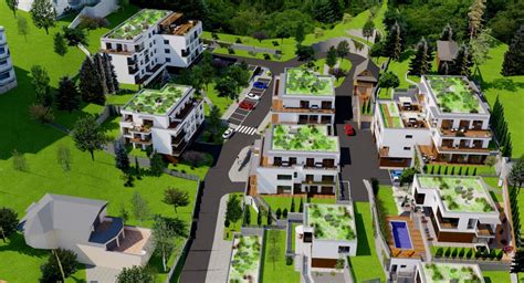 Ilustračný obrázok mesta s modernými bytovými domami