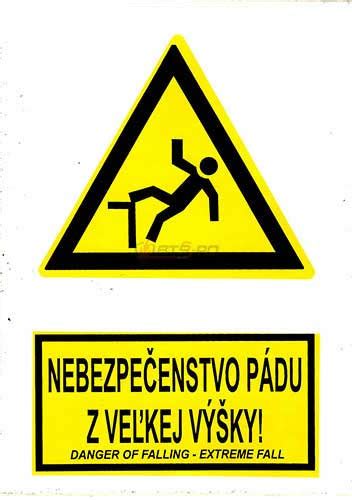 Značka upozorňujúca na nebezpečenstvo pádu