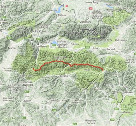 Mapa Nízkych Tatier s vyznačenými Donovalmi