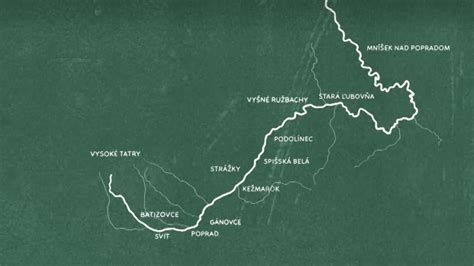 Mapa povodia rieky Poprad s vyznačením hlavných prítokov