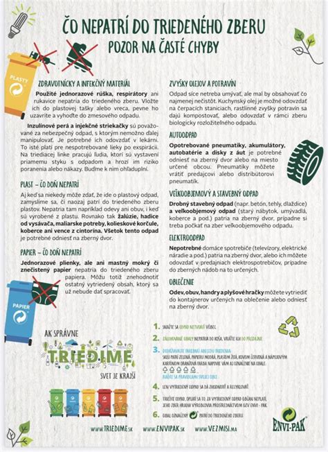 Infografika o systéme zberu a triedenia odpadu v obci