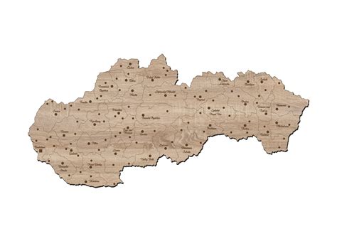 Mapa Slovenska s vyznačenými mestami, kde sú aktívne realitné kancelárie