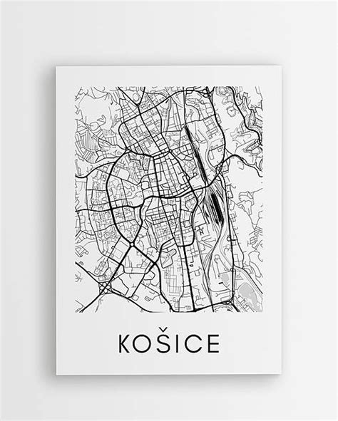 Mapa mesta Košice s vyznačenými mestskými časťami