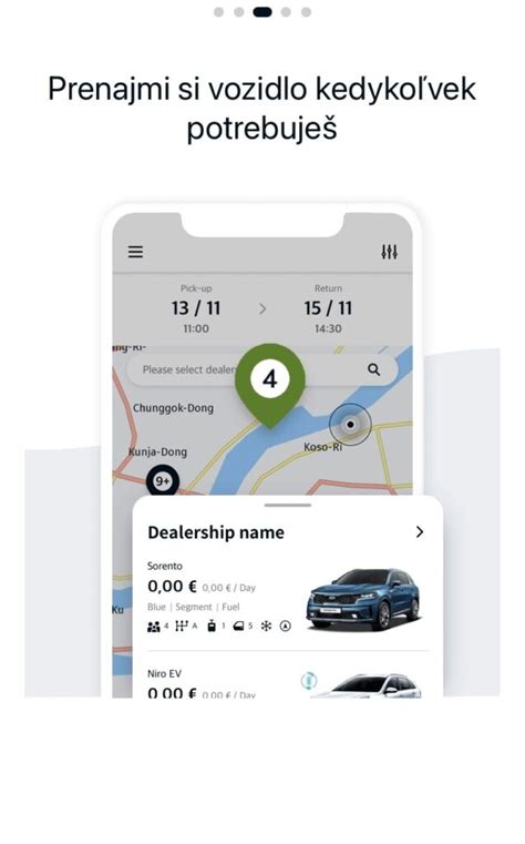 Ilustrácia štyroch krokov k prenájmu vozidla