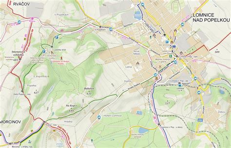 Mapa Tatranskej Lomnice s vyznačenými atrakciami