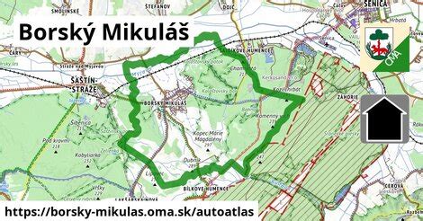 Mapa obce Borský Mikuláš s vyznačenými zónami rozvoja