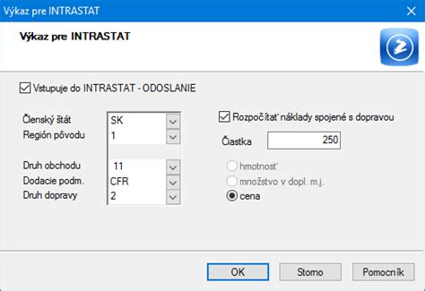 Infografika s vymedzením prahov pre INTRASTAT-SK