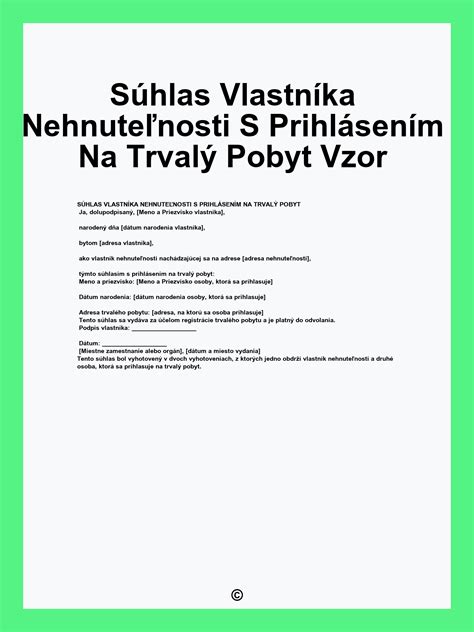 Proces prihlasovania na trvalý pobyt