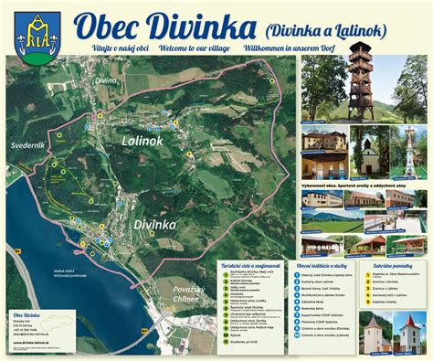 Mapa obce Divinka a jej okolia s vyznačenou blízkosťou Žiliny