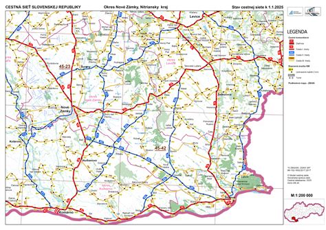 Mapa okresu Nové Zámky