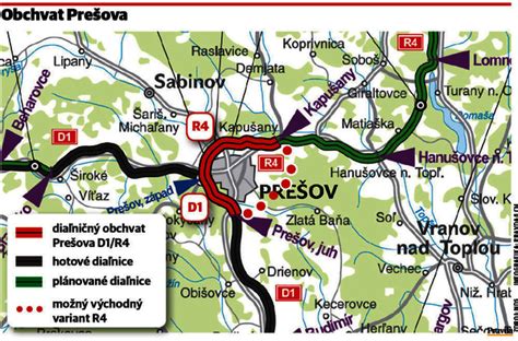 Mapa Prešova s vyznačenými sídliskami