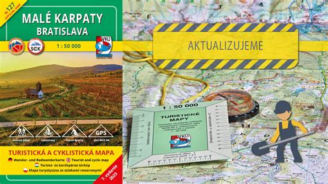 Mapa Malých Karpát s vyznačenými turistickými trasami