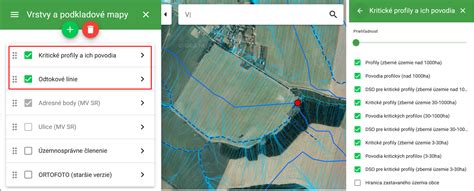 Detail mapovej vrstvy s informáciami o parcele