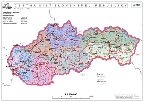Mapa ciest II. a III. triedy v okolí Pezinka