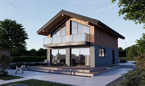 architektonické vizualizácie moderných domov s výhľadom na Tatry
