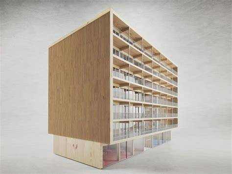 Moderná drevená bytovka s CLT panelmi
