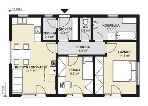 Diagram porovnávajúci úžitkovú plochu bungalovu a poschodového domu na rovnakej zastavanej ploche