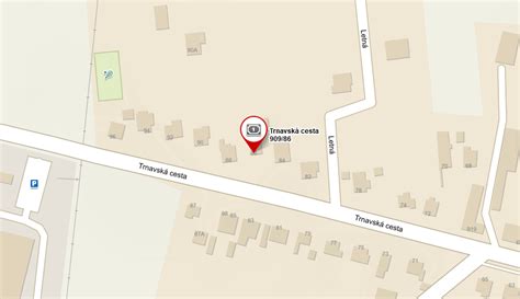 Mapa Hlohovca s vyznačenou lokalitou bytu