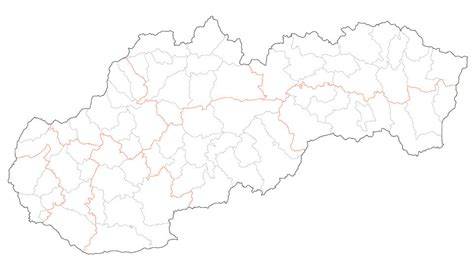 Mapa Slovenska s vyznačenými regiónmi s najväčším počtom realitných kancelárií