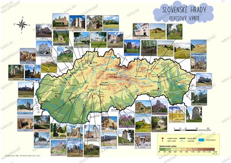 Mapa s vyznačenými hradmi Šomoška a Salgó