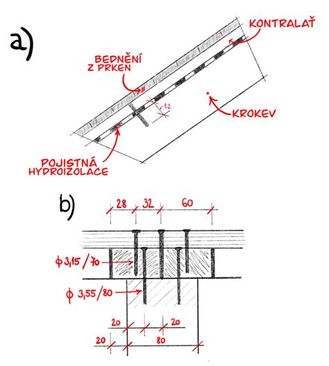 Detail spojenia krokví v novom krovi