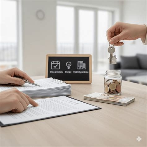 Ilustračný obrázok: Kľúč od bytu s nájomnou zmluvou