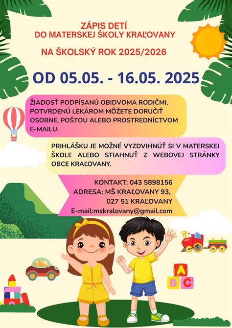 Infografika znázorňujúca proces zápisu do materskej školy