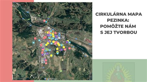 Mapa Pezinka s vyznačenými zaujímavými bodmi v okolí Svätoplukovej ulice