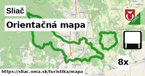 Mapa regiónu Sliač