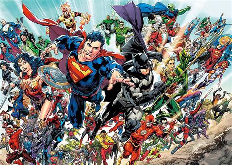 Koláž obálok komiksov Marvel a DC