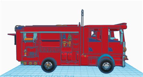 Ilustrácia hasičského auta a poškodeného domu