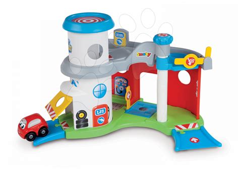 Detská poschodová garáž s vintage dizajnom