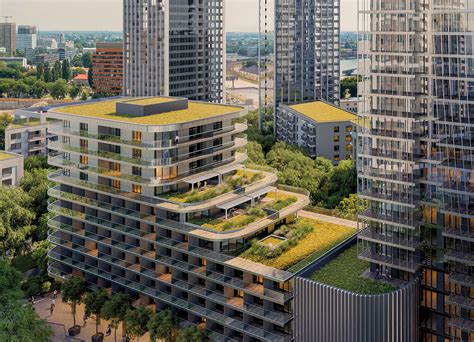 Vizualizácia zeleného vnútrobloku s terasami