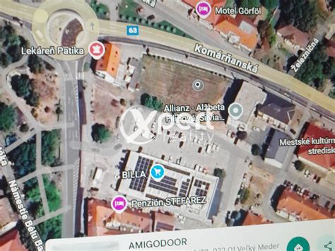 mapa zobrazujúca občiansku vybavenosť v okolí bytového domu