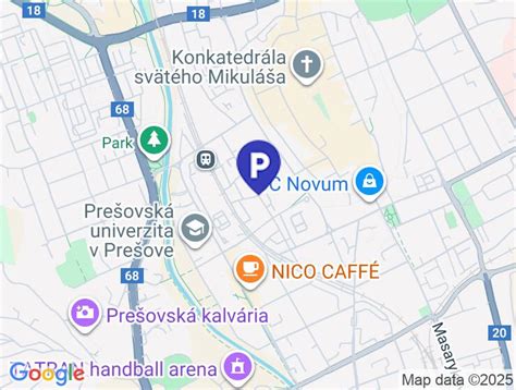 Mapa občianskej vybavenosti v okolí ulice Tarasa Ševčenka v Prešove