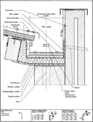Detail skrytého žlabu v strešnej rovine