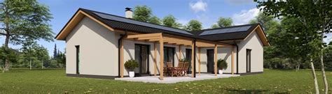 Bungalov s terasou a vstupom zboku