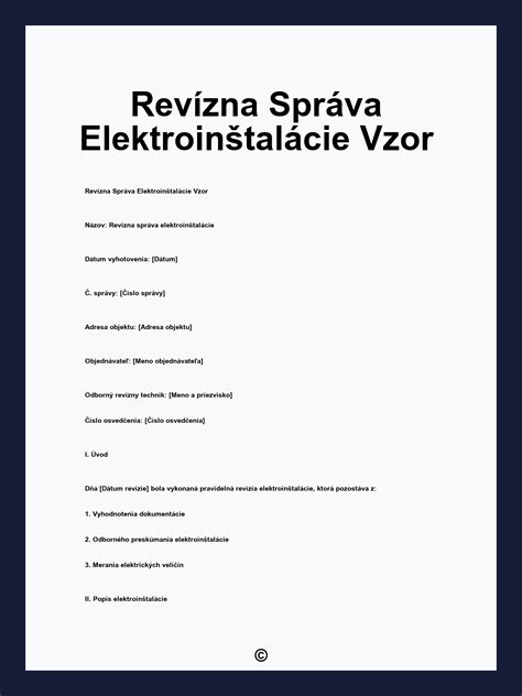 Revízna správa elektroinštalácie